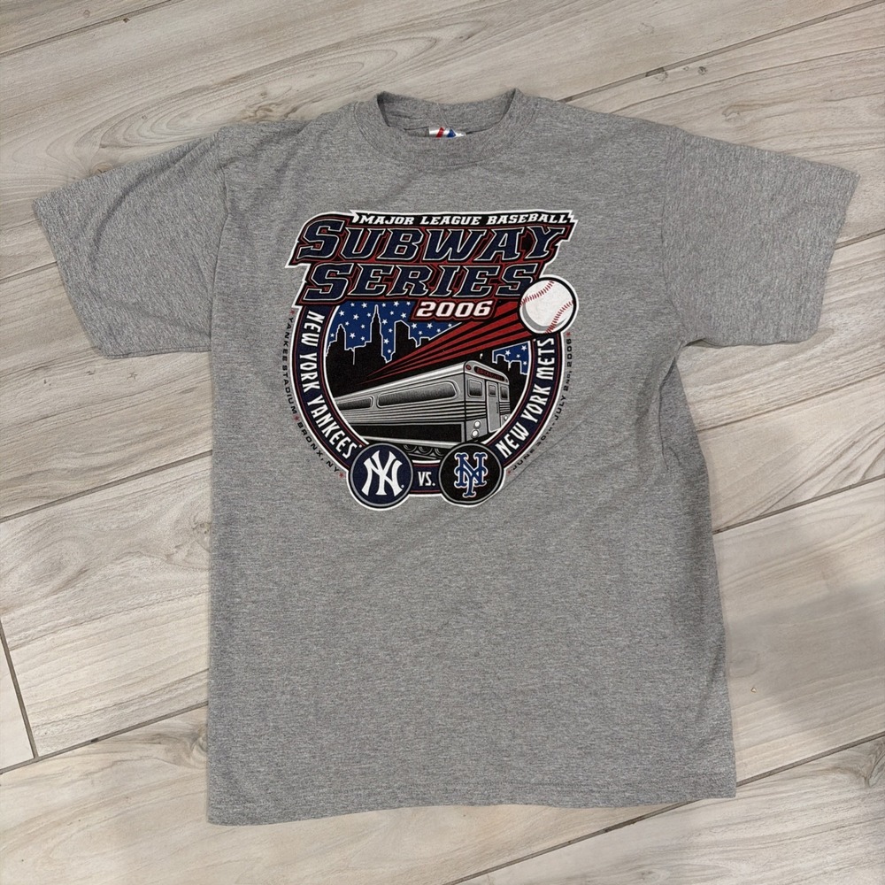 New York Yankees New York Mets Shirt Mens Large MLB Baseball Subway Series 2006